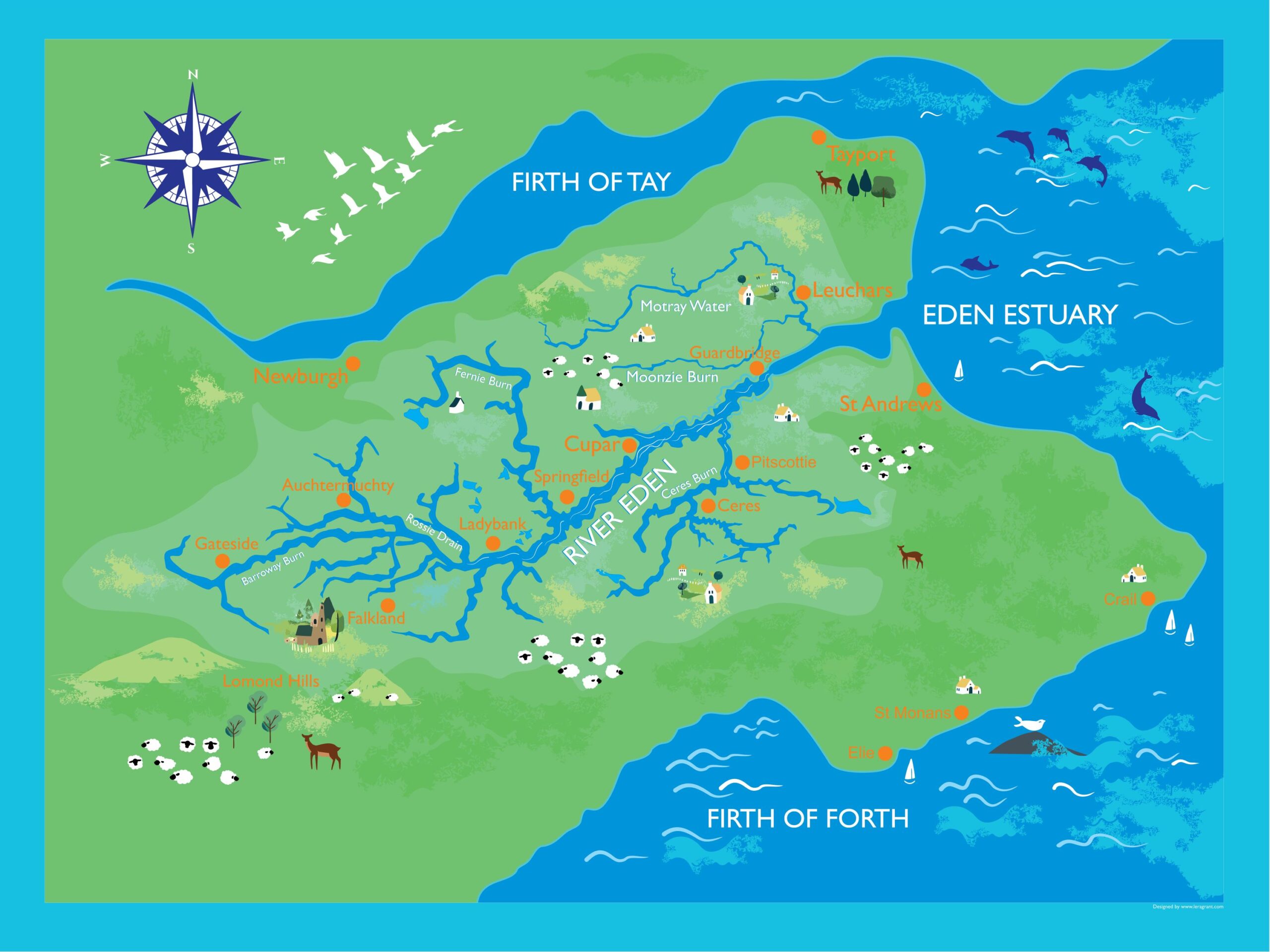 image of river eden fife map